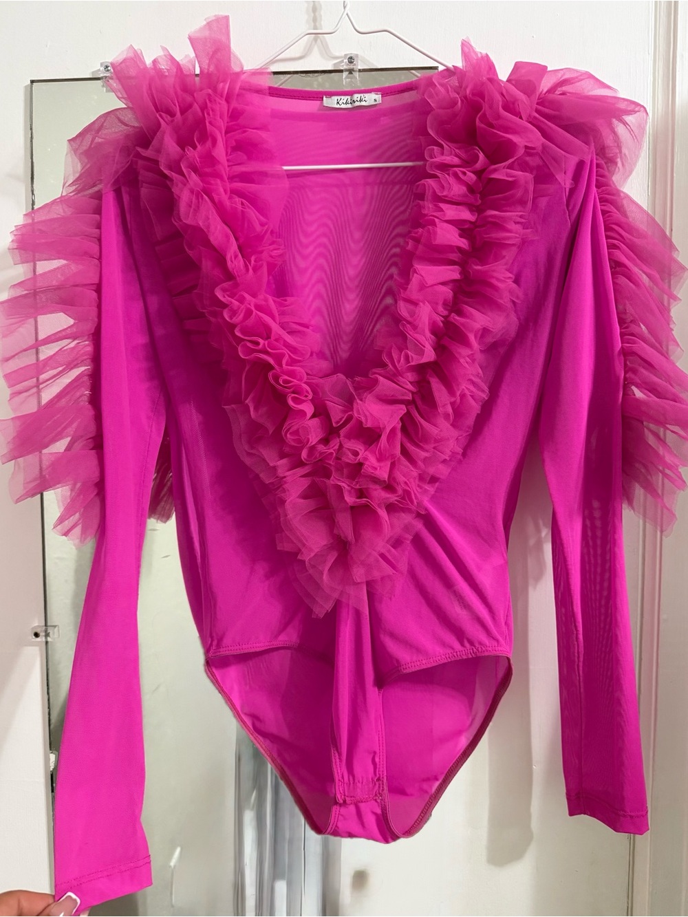Kikiriki Neon Pink Sheer Mesh Top